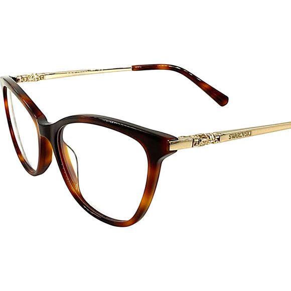 Swarovski SK5249 H Womens Plastic Eyeglass Frame 052 Dark Havana 53-15 - Picture 2 of 5